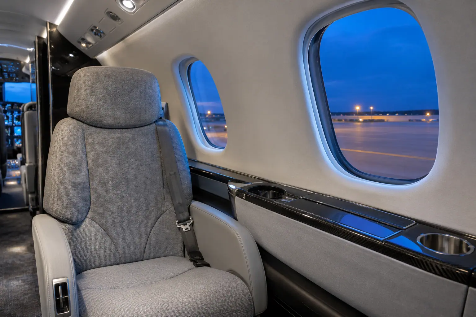Light jet cabin interior