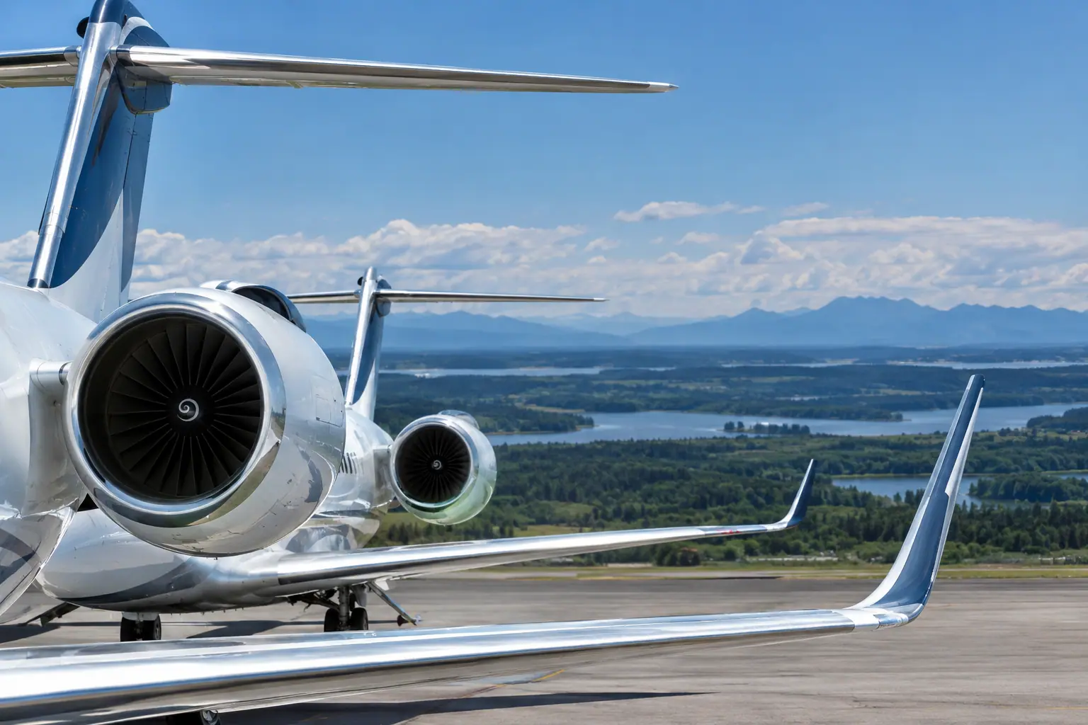 Business jets on the ramp