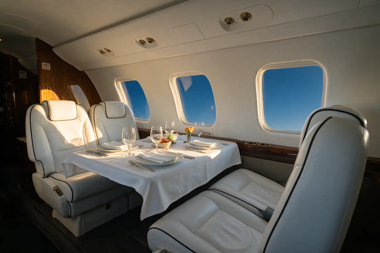 Midsize jet cabin interior