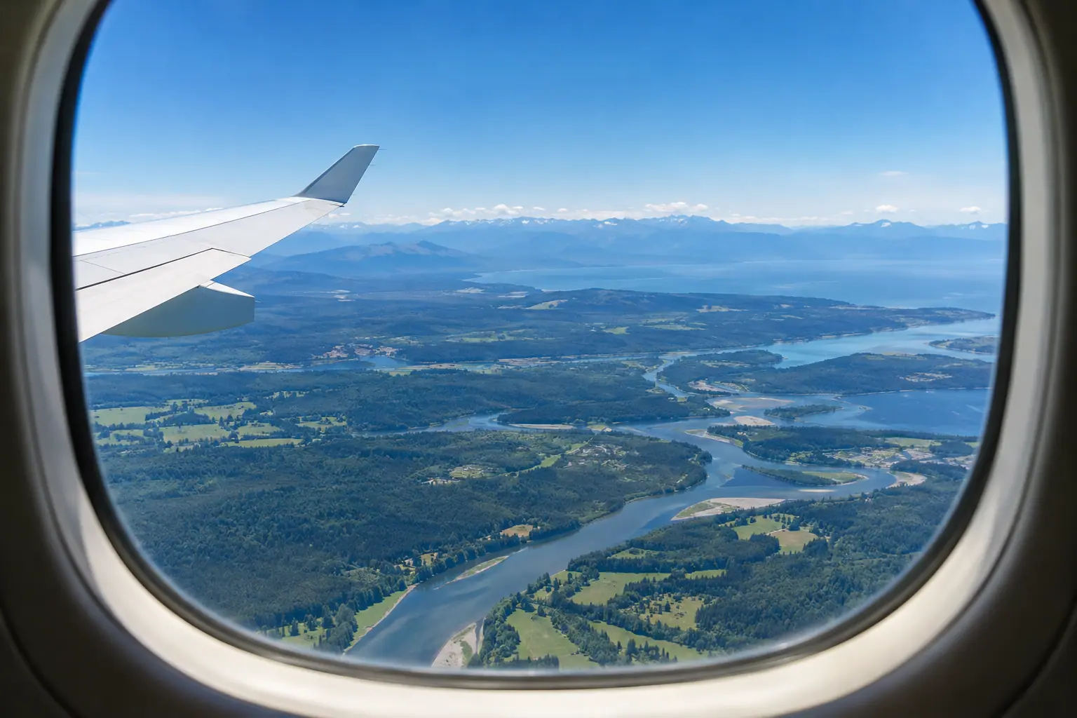 the US area from a private jet window