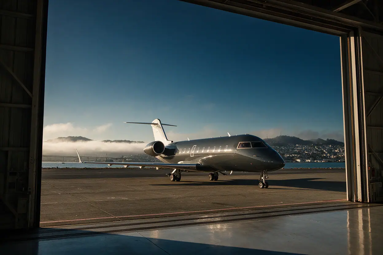 Private jet in San Francisco